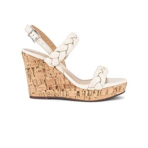 SCHUTZ Cream Braided Wedge Sandals